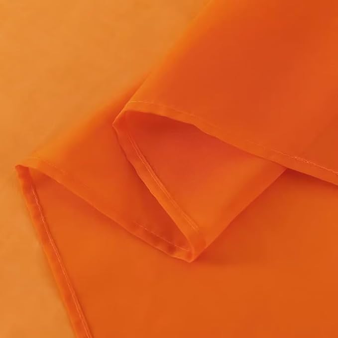 SpaceDresser Basic Rod Pocket Sheer Voile Window Curtain Panels White 1 Pair 2 Panels 70 Width 72 Inch Long for Kitchen Bedroom Children Living Room Yard(Orange,70 W x 72 L)