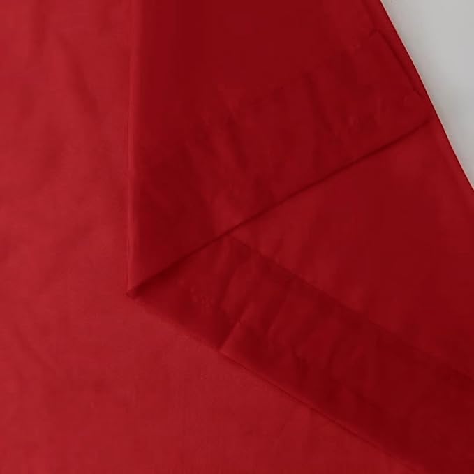 SpaceDresser Christmas Red Sheer Curtains 4 Panels Rod Pocket Semi-Sheer Curtain 63 Inches Long Light Filtering Voile Window Drapes for Bedroom Living Room Kitchen, Each 52W x 63L