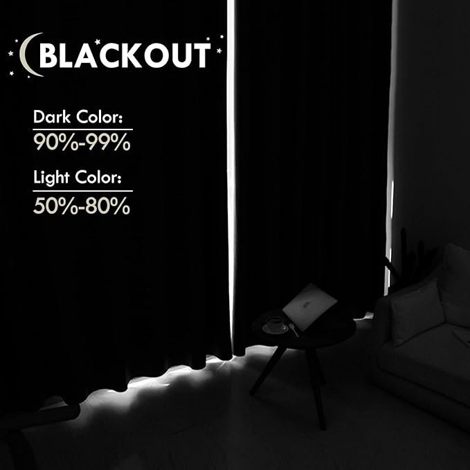 DWCN Olive Green Room Darkening Blackout Curtains - Thermal Insulated Privacy Energy Saving Window Curtain Drapes 42 x 54 inch Length, Set of 2 Bedroom Living Room Curtains