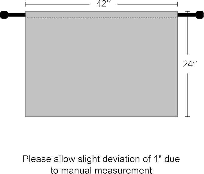 RYB HOME Cafe Blackout Curtains 24 inch Length, RV Curtains for Camper Windows, Mini Short Small Insulating Light UV Blocking Privacy Half Window Tiers, Width 42 by Length 24, Silver Grey, 2 Panels