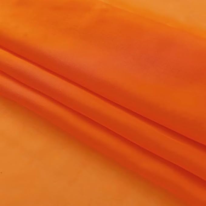SpaceDresser Basic Rod Pocket Sheer Voile Window Curtain Panels Orange 2 Panels 52 Width 45 Inch Long for Kitchen Bedroom Children Living Room Yard(Orange,52 W x 45 L)