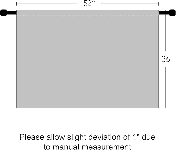 RYB HOME Short Blackout Curtains for Small Window, Sunmmer Heat Light Blocking Privacy Protection Curtains for Sunroom Laundry Room Stair Window, Width 52 by Length 36, Grey, Set of 2