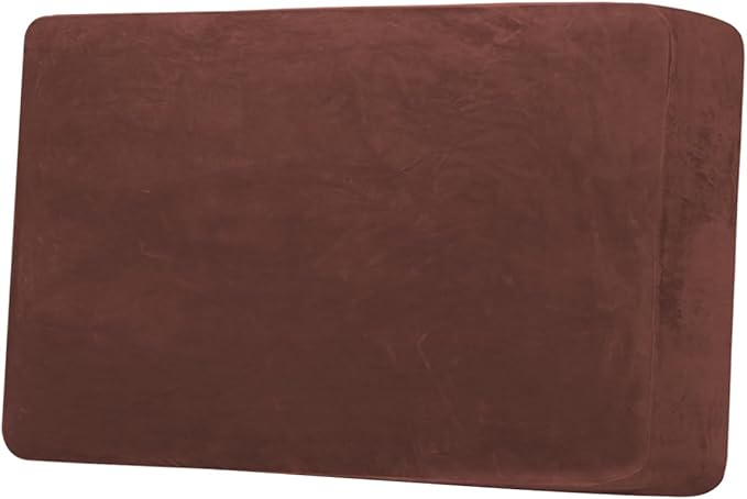 H.VERSAILTEX Velvet Stretch Individual Cushion Cover Plush Cushion Slipcover for Loveseat Sofa Furniture Protector Seat Cushion Sofa Cover (1 Piece Loveseat Cushion Cover, Burnt Brick)