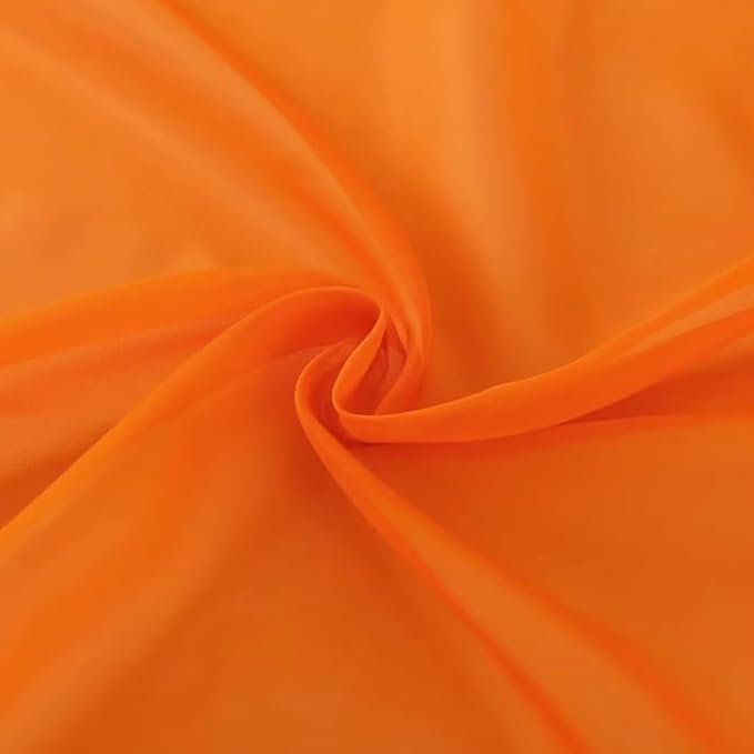 SpaceDresser Basic Rod Pocket Sheer Voile Window Curtain Panels White 1 Pair 2 Panels 70 Width 63 Inch Long for Kitchen Bedroom Children Living Room Yard(Orange,70 W x 63 L)