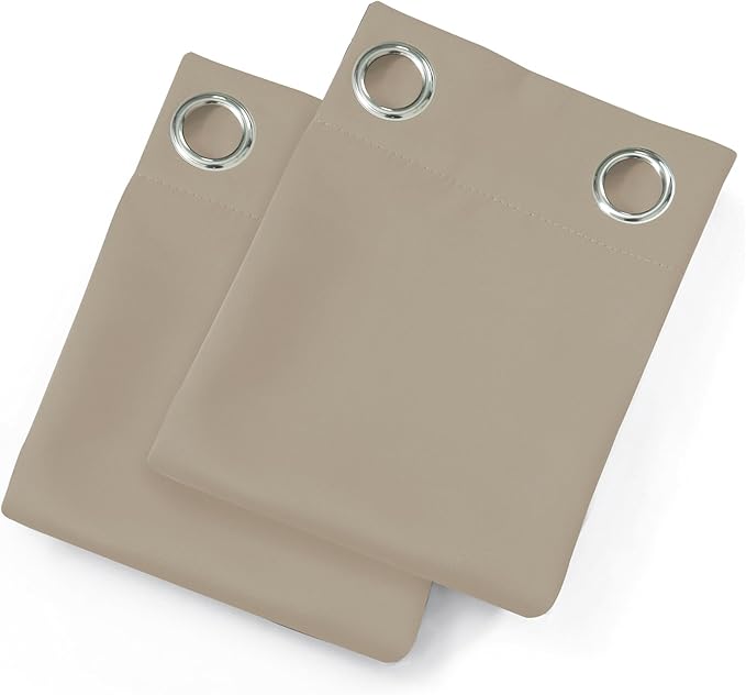 LEMOMO Khaki Blackout Curtains 42 x 54 Inch Length Set of 2 Panels Grommet Bedroom Curtains for Living Room