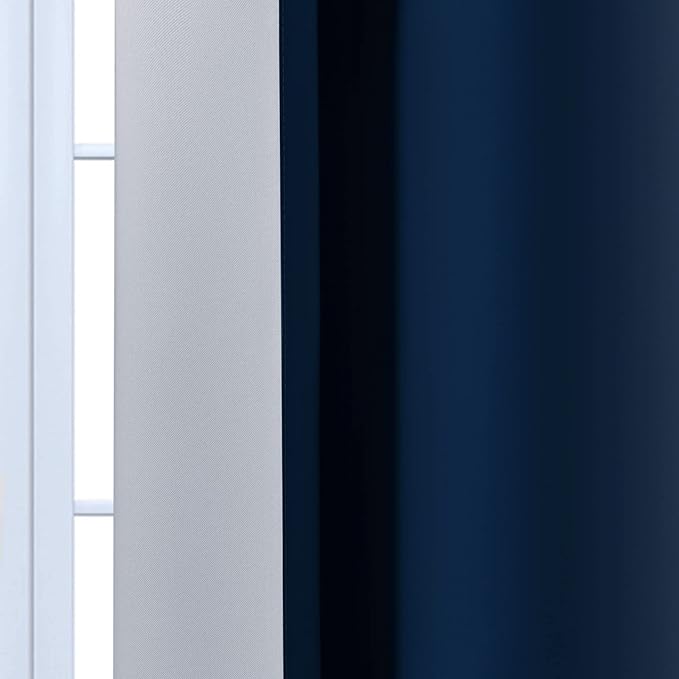 Yakamok Blue and Greyish White Ombre Curtains 63 Inch Length, Room Darkening Gradient Color Curtains for Bedroom,Light Blocking Thermal Insulated Window Drapes for Living Room(2 Panels, 52x63 Inch)