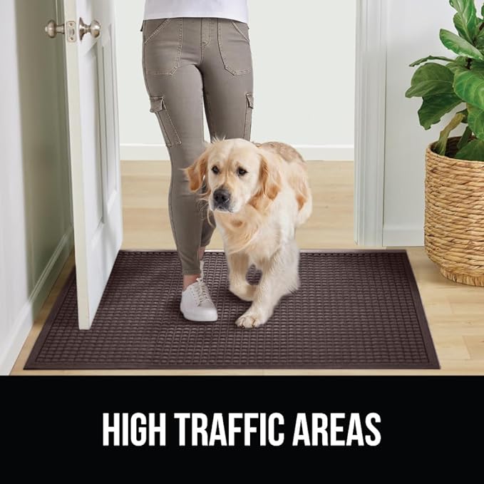 GORILLA GRIP® Ultra Absorbent Front Door Mat Outside Entrance 72x24, Traps Dirt and Moisture, HydroABSORB Indoor Outdoor Doormat Holds Up to 2.75 Cups Water, Stain & Fade Resistant Welcome Mat Coffee