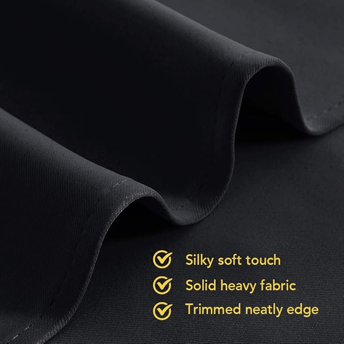 NICETOWN Blackout Draperies Window Curtain Panels, Autumn/Winter Thermal Insulated Solid Grommet Blackout Curtains/Drapes for Cafe (Set of 2, 70 inches by 84 inches, Black)