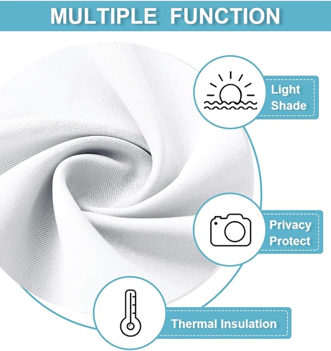 RYB HOME Curtains for Bedroom 84 inches Long 2 Panels Set, Privacy Thermal Insultaed Sunlignt Heat Blocking Drapes for Nursery Rental Room, Width 42 by Length 84, Pure White
