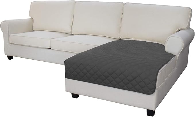 Easy-Going Sectional Couch Covers for Dogs L Shape Sofa Cover Reversible Sofa Slipcover Chaise Lounge Cover Furniture Protector Cover for Pets Dog Cat (42 x 52 inches, Dark Gray/Dark Gray)
