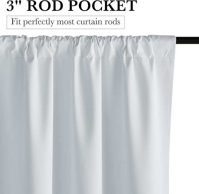 RYB HOME White 100% Blackout Curtains, Short Thermal Insulated Heat & UV Blocking Total Room Darkening Privacy Drapes for Small Window, Width 42 by Length 36, White, 2 Panels