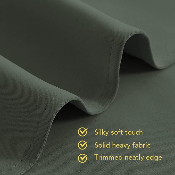 NICETOWN Thermal Insulated Curtains Blackout Draperies, Dark Mallard, Set of 2, 42 by 60 inches Long, Window Treatment Solid Grommet Room Darkening Drape Panels for Bedroom