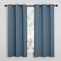 NICETOWN Smoky Blue Blackout Curtains 48 inches Length for Laundry Room, 2 Panels, 42" Wide, Thermal Insulated Decoration Drapes for Short Window