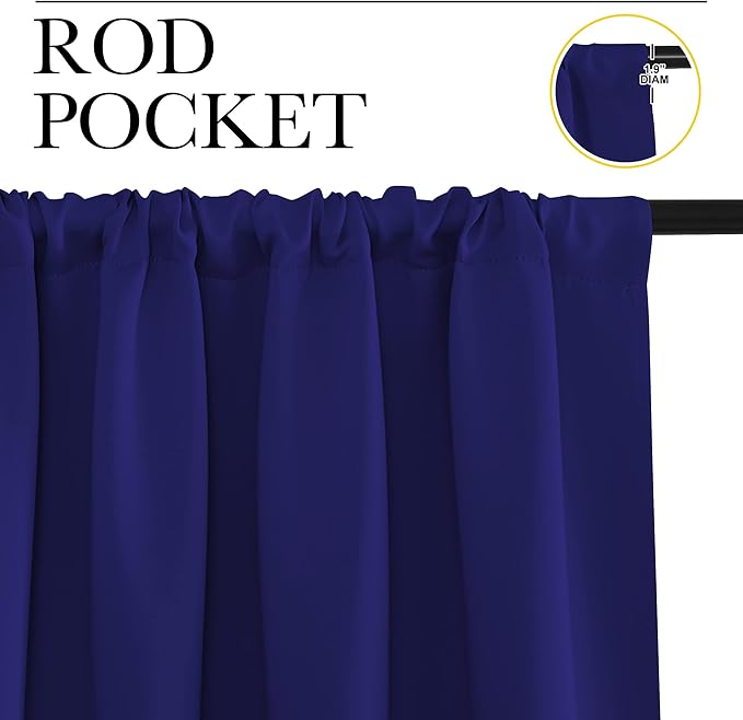 NICETOWN RV Blackout Curtains for Camper Windows, Navy Blue, 29" Wide by 40" Long, 2 PCs, Short Blackout Curtains & Drapes, Thermal Insulated Blackout Curtain Panels for Kids Room, Play Room