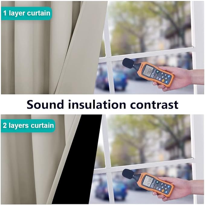 NICETOWN Natural Blackout Curtains 84 inches Long, Full Light Blocking Drapes with Black Liner for Nursery, Thermal Insulated Draperies for Hall, Villa (2 Pieces, 42" Wide Each Panel, Natural)