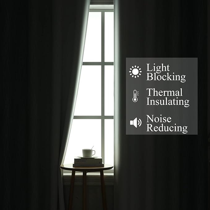 Estelar Textiler Stone Blue and Greyish White Blackout Curtains 54 Inch Length, Light Blocking Gradient Grommet Drapes for Living Room, Thermal Insulated Ombre Curtains for Bathroom,52Wx54L,2 Panels