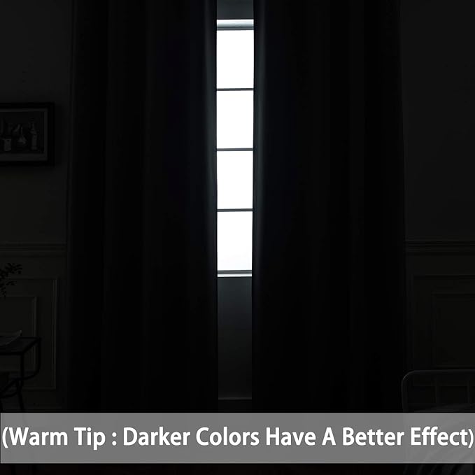 Yakamok 96 inch Long Solid Blackout Curtains with Grommet, Room Darkening Thermal Insulated Window Drapes for Bedroom (52x96 Inch, Coral Orange, 2 Panels)