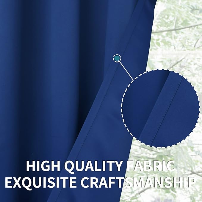 BGment Blackout Curtains for Bedroom - Grommet Thermal Insulated Room Darkening Curtains for Living Room, 46 x 54 Inch, 2 Panels, Royal Blue