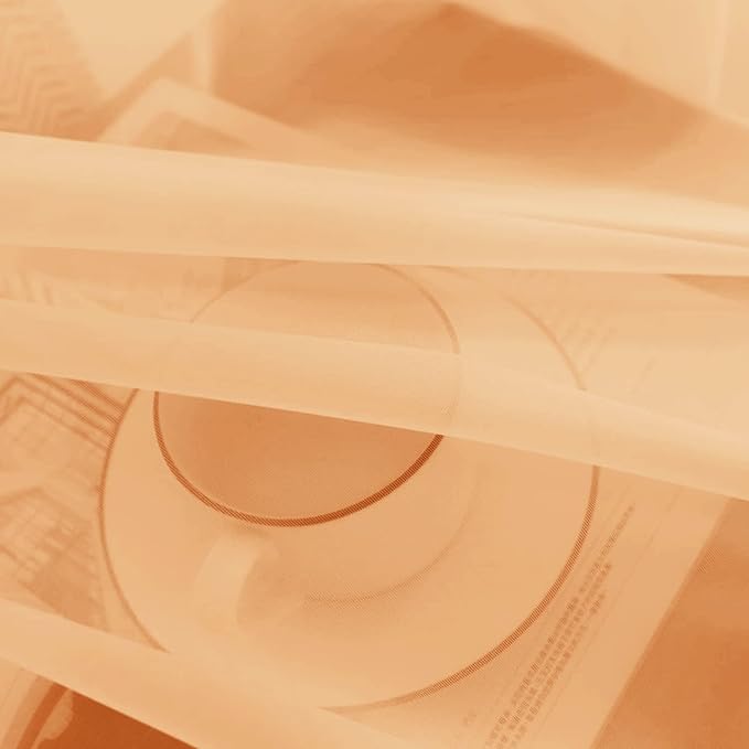 SpaceDresser Basic Rod Pocket Sheer Voile Window Curtain Panels White 1 Pair 2 Panels 60 Width 108 Inch Long for Kitchen Bedroom Children Living Room Yard（Beige，60Wx 108L）