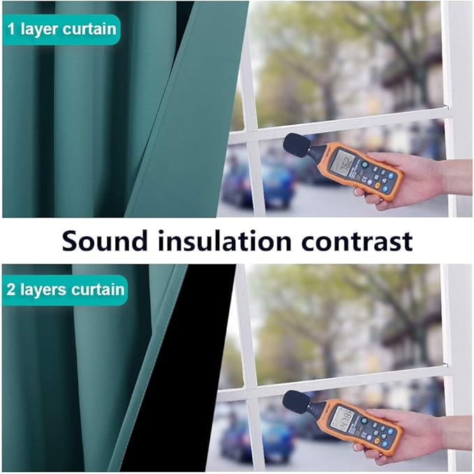 NICETOWN Small 100% Blackout Curtains with Black Liners, Thermal Insulated 2-Layer Lined Drapes, Energy Efficiency Window Draperies for Dining Room (Sea Teal, 2 Panels, 52-inch W by 45-inch L)