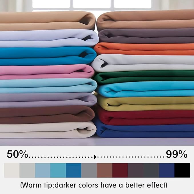 Yakamok Greyish White Curtains for Bedroom,Grommet Thermal Insulated Room Darkening Curtains for Living Room,42W x 72L,2 Panels