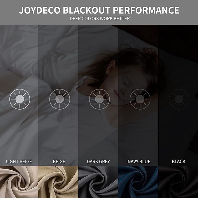 Joydeco Blackout Curtains 108 Inch Length 2 Panels Set, Thermal Insulated Long Curtains& Drapes 2 Burg, Room Darkening Grommet Drapes for Living Room Bedroom Window (W52 x L108 Inch, Red)
