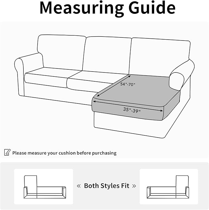 Easy-Going Stretch Sectional Couch Covers 1 Piece Chaise Lounge Slipcover L Shape Separate Cushion Couch Seat Chaise Cover for Both Left/Right Sectional Couch Peacock Blue