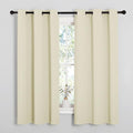 NICETOWN Kitchen Curtains for Decoration, Thermal Insulated Grommet Room Darkening Draperies/Panels for Laundry (Beige, 2 Panels, W42 x L63 inches)