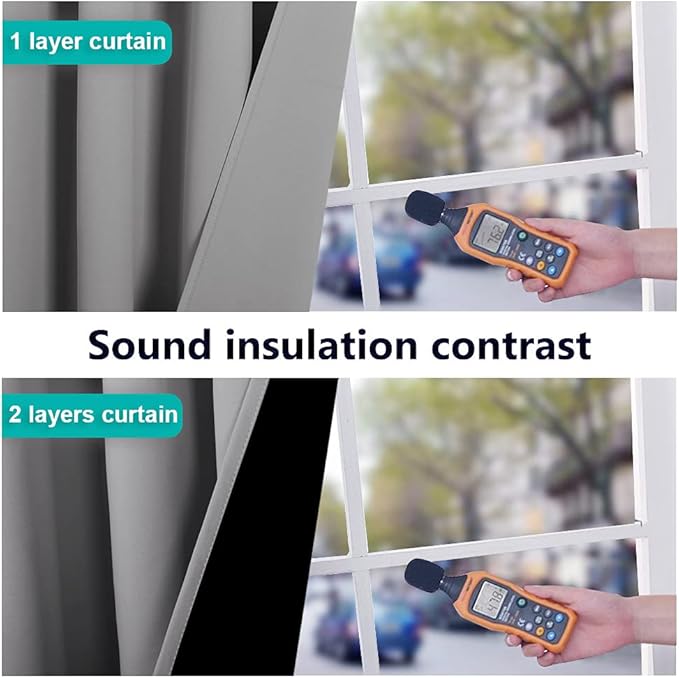 NICETOWN Blackout Curtains 80 inches Long, Full Light Blocking Drapes with Black Liner for Nursery, Thermal Insulated Draperies for Hall, Villa (Silver Grey, 2 Pieces, 42" Wide Each Panel)