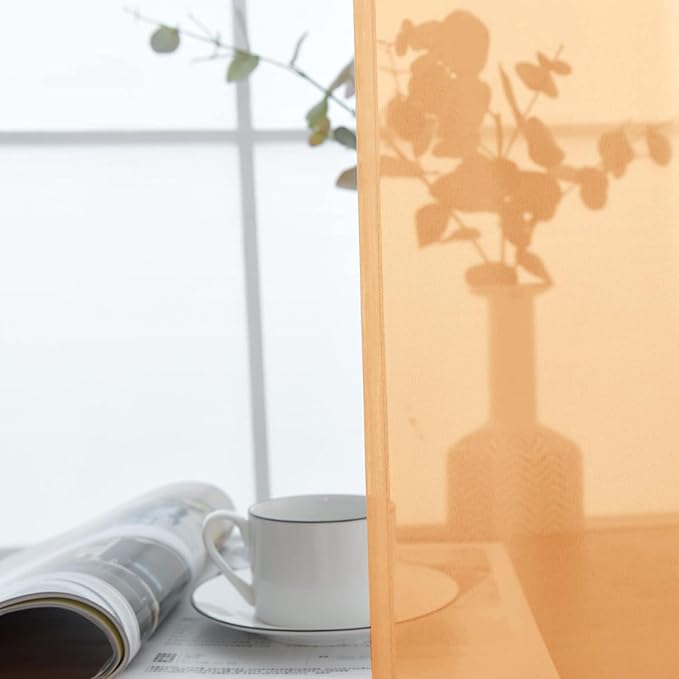 SpaceDresser Sheer Voile Window Treatment Rod Pocket Curtain Panels for Kitchen Bedroom Living Room Drapes Sunlight Filtering Privacy Semi Home Decor Assorted Colors Sizes (Beige, 52 W x 90 L)
