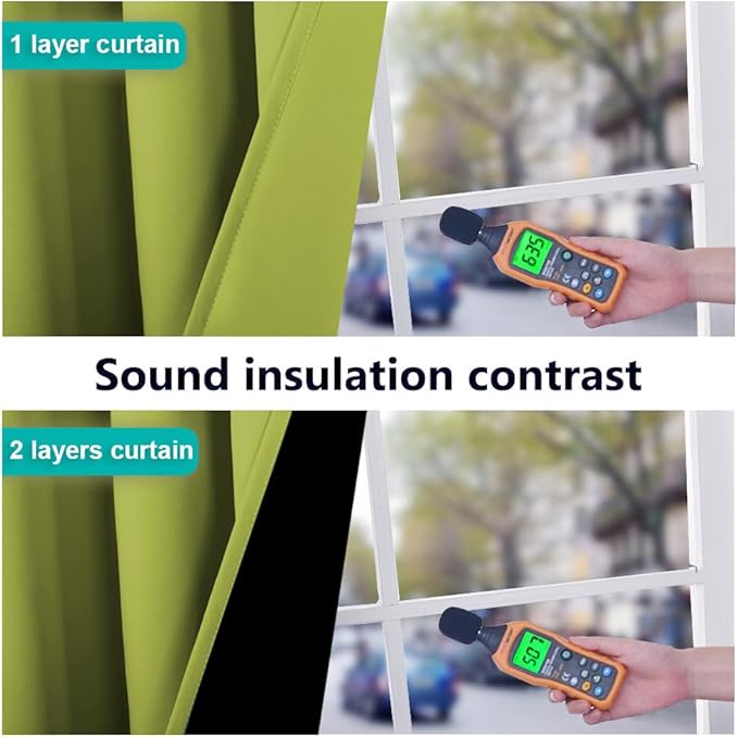 NICETOWN Fresh Green Full Shade Curtain Panels, 37" Wide x 84" Long, Pair of Thermal Insulated & Energy Efficiency Blackout Drapes for Living Room Windows, Lined Silky Performance Window Dressing