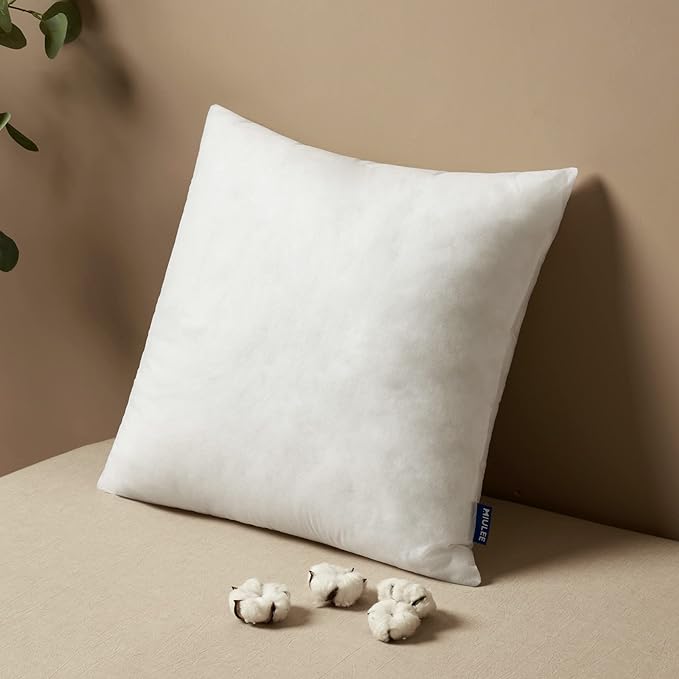 MIULEE Pillow Insert 12x12 Inch, Decorative Square Throw Pillow Inserts, Premium Fluffy Pillow Forms Sham Stuffer for Sofa Couch Living Room