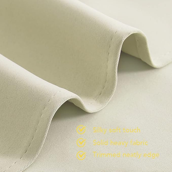 NICETOWN Room Darkening Curtain Panels for Cafe, Thermal Insulated Grommet Room Darkening Draperies/Drapes for Window (Beige, 2 Panels, W70 x L63 -inch)