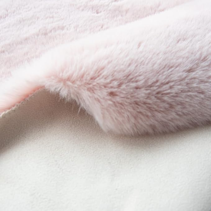ORINOVA Fluffy Pink Washable Runner Rugs for Bedroom Fuzzy Faux Rabbit Shag Fur Rug for Living Room Furry Runner Rugs for Hallway 2x8 Nursery Rug