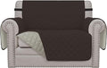 Easy-Going Oversized Chair Sofa Slipcover Reversible Sofa Cover Water Resistant Couch Cover Furniture Protector Cover with Elastic Straps for Pets Dog (Oversized Chair, Chocolate/Beige)