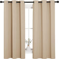 NICETOWN Thermal Insulated Grommet Room Darkening Curtains/Draperies/Panels for Bedroom (2 Panels, W42 x L63 inches, Biscotti Beige)
