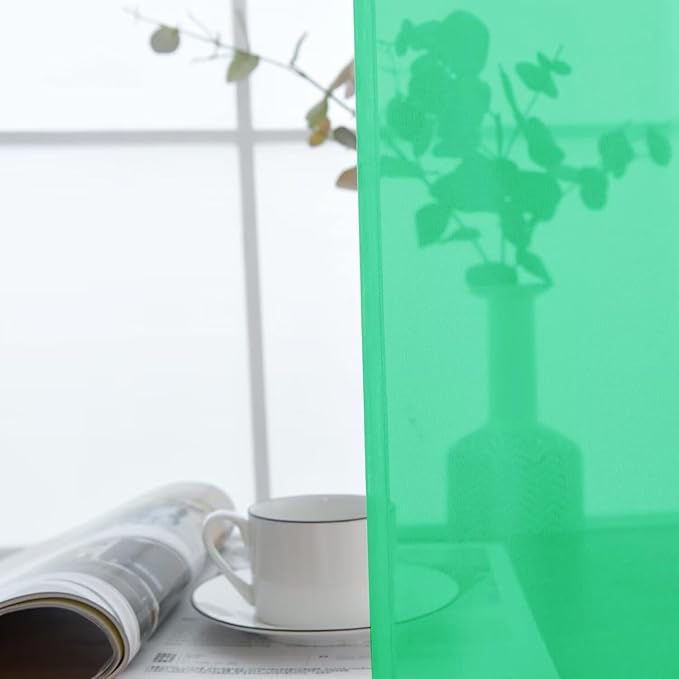 SpaceDresser Basic Rod Pocket Sheer Voile Window Curtain Panels Grass Green 1 Pair 2 Panels 52 Width 84 Inch Long for Kitchen Bedroom Children Living Room Yard（Grass Green, 52W x 84L）