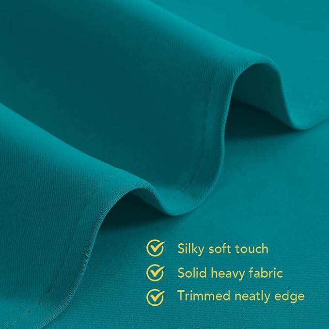 NICETOWN ROM Darkening Curtains 54 inch Length 2 Panels, Thermal Insulated Grommet Blackout Curtains for Modern Casual Elegant Bedroom Kids Room Theme Decoration (Peacock Teal, 2 Pieces, W42)