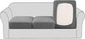 H.VERSAILTEX Super Stretch Couch Cushion Covers Sofa Cushion Slipcovers Jacquard Fabric Individual Seat Couch Slipcover Sets for Pets with Elastic Bottom(3 Packs Cushion Sofa Covers, Dove)