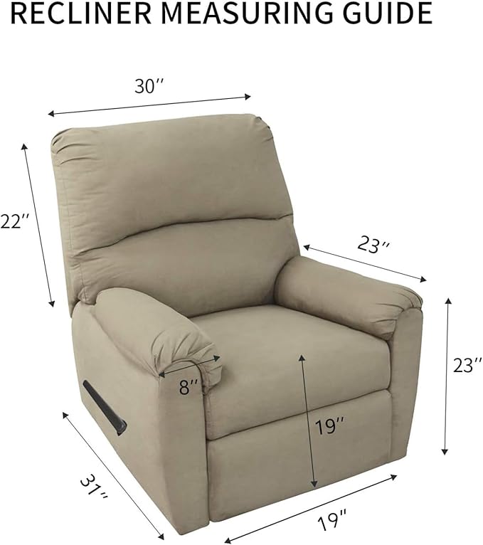 PureFit Reversible Quilted Sofa Cover, Water Resistant Slipcover Furniture Protector, Washable Couch Cover with Non Slip and Elastic Straps for Kids, Dogs, Pets (Small Recliner, Dark Gray/Beige)