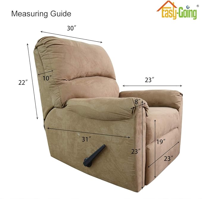 Easy-Going Recliner Chair Slipcover Reversible Sofa Cover Water Resistant Couch Cover Furniture Protector with Elastic Straps for Pets Dog (Recliner 22 inch, White/White)