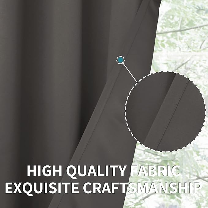 BGment Blackout Curtains for Bedroom - Grommet Thermal Insulated Room Darkening Curtains for Living Room, Set of 2 Panels, Each 46 x 54 Inch, Grey