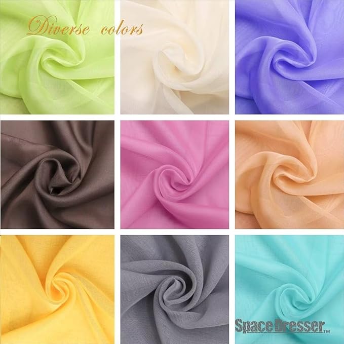 SpaceDresser Sheer Voile Window Treatment Rod Pocket Curtain Panels for Kitchen Bedroom Living Room Drapes Sunlight Filtering Privacy Semi Home Decor Assorted (Red, 52 W x 90 L)