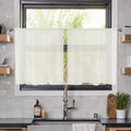 youleyar Solid Sheer Rod Pocket Curtain Voile Draperies 2 Panels White Beige Black Ivory Coffee 26 Inch Width 30 Inch Long 1 Pair for Kitchen Bedroom Children Living Room Yard(Ivory,26Wｘ30L)