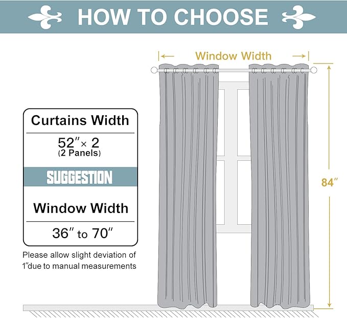 ChrisDowa 100% Blackout Curtains for Bedroom with Black Liner, 2 Thick Layers Total Blackout Thermal Insulated Grommet Window Curtains 84 Inch Long 2 Panels Set (Dark Grey, 52 x 84 Inch)
