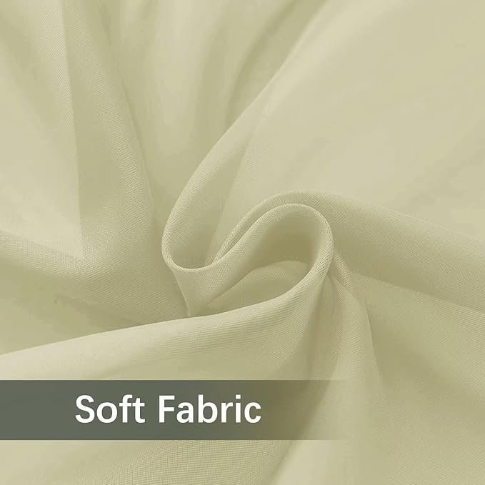 youleyar Solid Sheer Rod Pocket Curtain Voile Draperies 2 Panels White Beige Black Ivory Coffee 26 Inch Width 24 Inch Long 1 Pair for Kitchen Bedroom Children Living Room Yard(Sage Green,26W x 24L)
