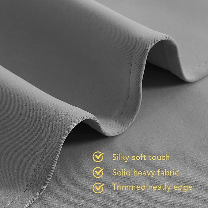 NICETOWN Silver Grey Blackout Curtain Panels for Bedroom, 2 Panels, W42 x L60 inches, Thermal Insulated Grommet Top Blackout Draperies and Drapes