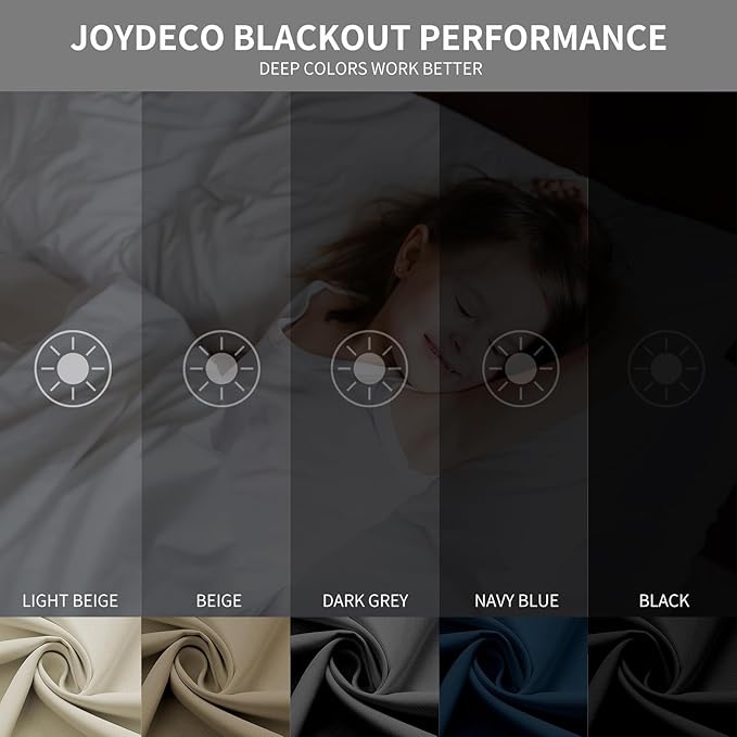 Joydeco Blackout Curtains 108 Inch Length 2 Panels Set, Thermal Insulated Long Curtains& Drapes 2 Burg, Room Darkening Grommet Drapes for Living Room Bedroom Window (Dark Grey, W52 x L108 Inch)