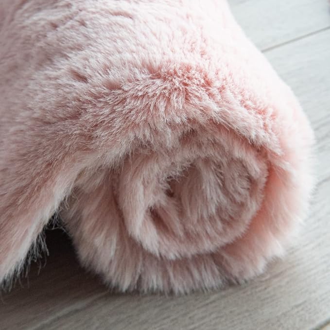 ORINOVA Shag Rug 6x9 Area Rugs for Living Room Pink Fuzzy Washable Faux Rabbit Furry Fur Rugs Bedroom Nursery Rug