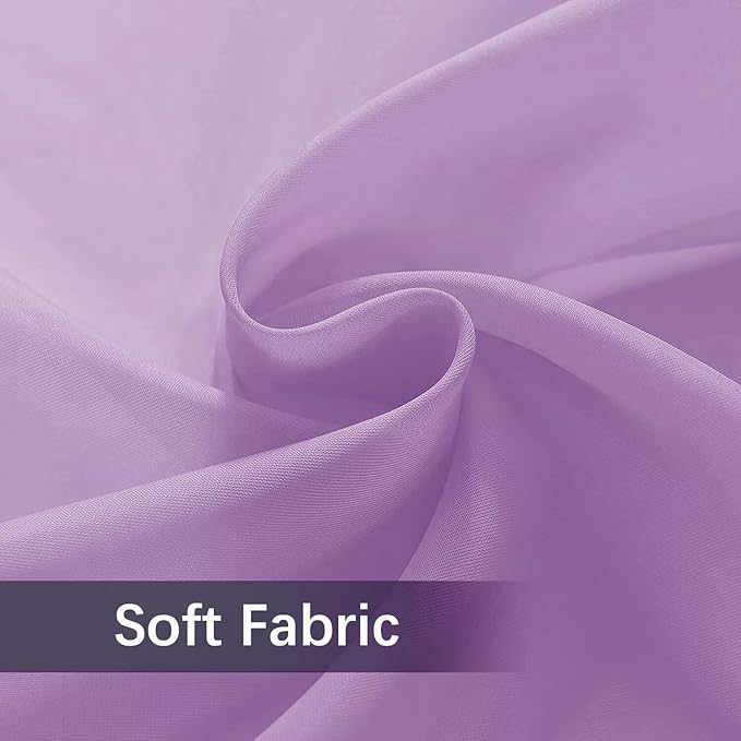youleyar Solid Sheer Rod Pocket Curtain Voile Draperies 2 Panels White Beige Black Ivory Coffee 26 Inch Width 40 Inch Long 1 Pair for Kitchen Bedroom Children Living Room Yard(Lavender,26W x 40L)
